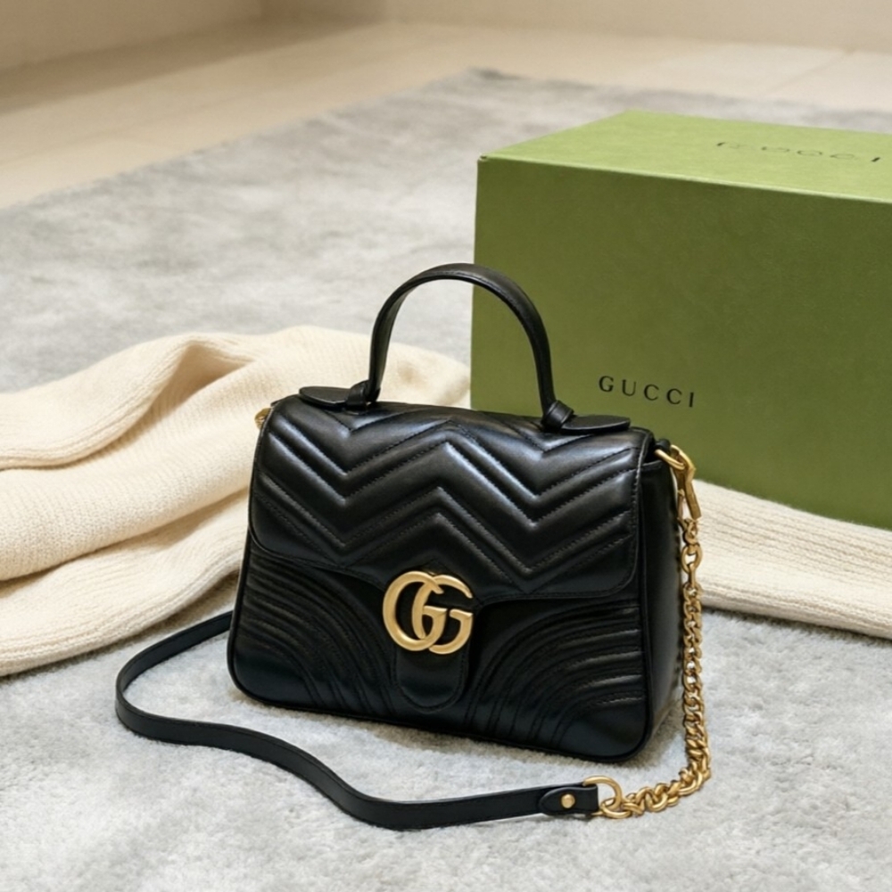 Gucci GG Marmont Medium Matelassé Top Handle Bag - Picture 2 of 7